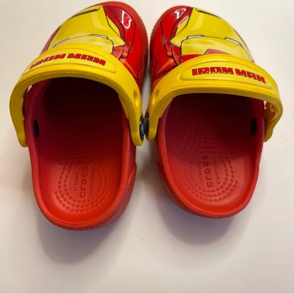 Crocs Iron Man Face Clogs - Marvel Mask - Red Yellow  Kids 7 C - Picture 9 of 9